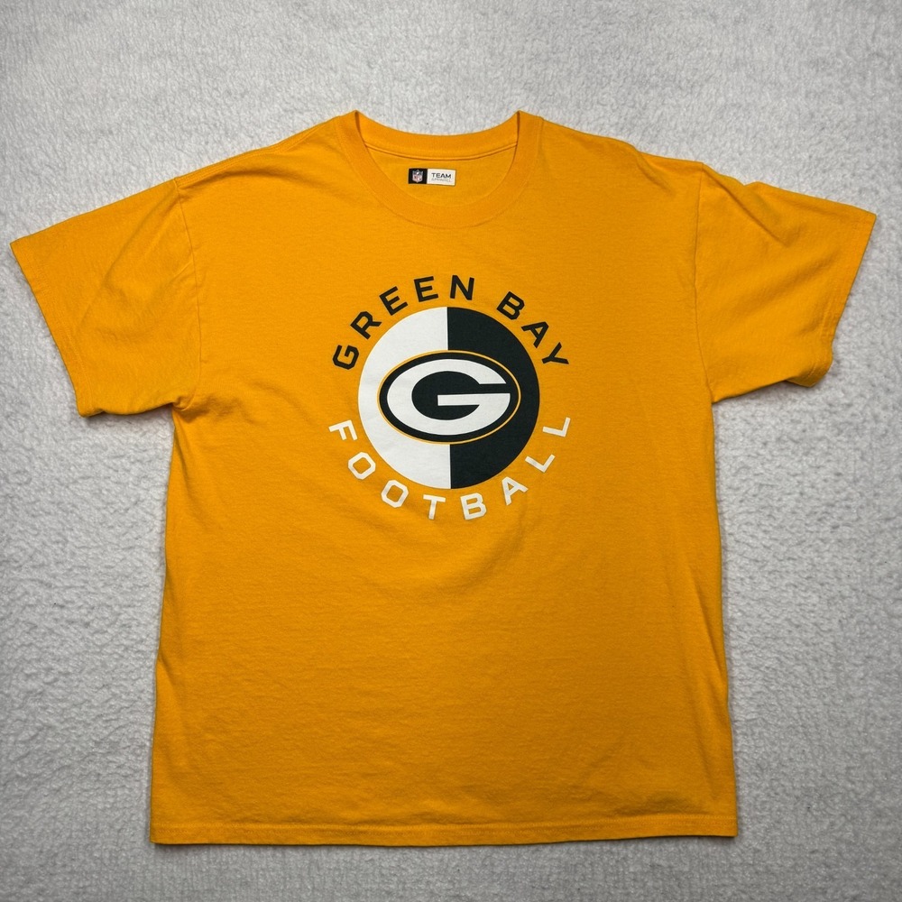 Green Bay Packers NFL Team Apparel Yellow Football‎ Shirt Men's Size Large